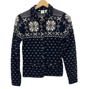 WinterSilks Wool Silk Button Cardigan Sz Med